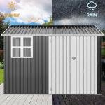 DWVO 10x8ft Metal Outdoor Storage Shed, Dark Gray