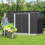 DWVO Metal Outdoor Storage Shed with Window
