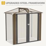 DWVO 6x4ft Weatherproof Metal Storage Shed