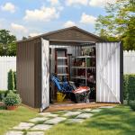 DWVO 6x4ft Lockable Steel Tool Storage Shed