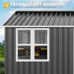 DWVO 10x8ft Metal Outdoor Storage Shed, Dark Gray