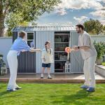 DWVO 8x6ft Outdoor Tool Storage Shed - Gray