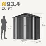 Heavy-Duty 6x4ft Metal Outdoor Tool Shed