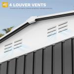 DWVO 8x6ft Lockable Metal Outdoor Storage Shed