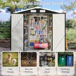 Black Metal Outdoor Storage Shed 6x4FT