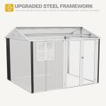 DWVO 10x8ft Metal Outdoor Storage Shed, Dark Gray
