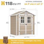 DWVO 6x4.4 FT Outdoor Plastic Storage Shed
