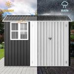 DWVO 8x6ft Outdoor Tool Storage Shed - Gray/White