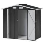Black Metal Outdoor Storage Shed 6x4FT