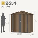 DWVO 6x4ft Lockable Steel Tool Storage Shed