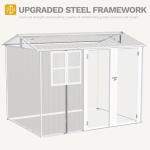 DWVO 8x6ft Outdoor Tool Storage Shed - Gray/White