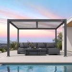 PURPLE LEAF Louvered Pergola 8' x 12' Aluminum Outdoor Pergola with Adjustable Louvers Roof and Integrated Drainage System 70 Mph High Wind Resistant Small Pergolas for Patio Deck Porch Yard