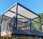 PURPLE LEAF Louvered Pergola 10' x 12' Outdoor Aluminum Pergola with Hidden Drainage System and White Adjustable Sun Shade Roof Patio Hardtop Small Pergolas for Deck Porch Garden