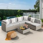 Pamapic 7-Piece Outdoor Wicker Sectional Sofa Set
