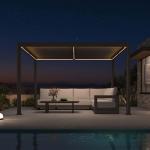 PURPLE LEAF 10' x 12' Outdoor Louvered Pergola Aluminum Pergola with Adjustable Roof for Camping Outdoor Patio Deck Garden Hardtop Gazebo Bronze