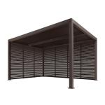 PURPLE LEAF Outdoor 10' × 14' Louvered Pergola with Detachable Louver Walls Patio Adjustable Aluminum Retractable Metal Roof for Deck Backyard Hardtop Gazebo Sun Shade, 1 Short and 1 Long Sides Bronze