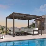 PURPLE LEAF 10' x 12' Outdoor Louvered Pergola Aluminum Pergola with Adjustable Roof for Camping Outdoor Patio Deck Garden Hardtop Gazebo Bronze