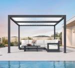 PURPLE LEAF Louvered Pergola 10' x 12' Outdoor Aluminum Pergola with Hidden Drainage System and White Adjustable Sun Shade Roof Patio Hardtop Small Pergolas for Deck Porch Garden