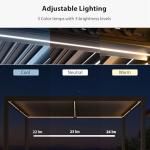 PURPLE LEAF 10' x 12' Outdoor Louvered Pergola Aluminum Pergola with Adjustable Roof for Camping Outdoor Patio Deck Garden Hardtop Gazebo Bronze