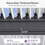 PURPLE LEAF Louvered Pergola 10' x 12' Outdoor Aluminum Pergola with Hidden Drainage System and White Adjustable Sun Shade Roof Patio Hardtop Small Pergolas for Deck Porch Garden