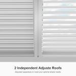 PURPLE LEAF Louvered Pergola 10' x 12' Outdoor White Aluminum Pergola with Fixed Shutter Wall Adjustable Roof Gazebo for Patio Backyard, 1 Long Side and 1 Short Side