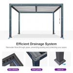 PURPLE LEAF Louvered Pergola 8' x 12' Aluminum Outdoor Pergola with Adjustable Louvers Roof and Integrated Drainage System 70 Mph High Wind Resistant Small Pergolas for Patio Deck Porch Yard