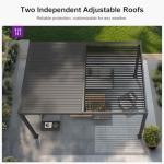 PURPLE LEAF Louvered Pergola 10' x 12' Aluminum Outdoor Pergola with Adjustable Louvers Roof and Integrated Drainage System 70 Mph High Wind Resistant Small Pergolas for Patio Deck Porch Yard