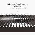 PURPLE LEAF Outdoor 10' × 14' Louvered Pergola with Detachable Louver Walls Patio Adjustable Aluminum Retractable Metal Roof for Deck Backyard Hardtop Gazebo Sun Shade, 1 Short and 1 Long Sides Bronze