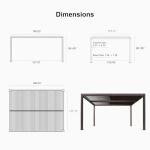 PURPLE LEAF Outdoor 10' × 14' Louvered Pergola with Detachable Louver Walls Patio Adjustable Aluminum Retractable Metal Roof for Deck Backyard Hardtop Gazebo Sun Shade, 1 Short and 1 Long Sides Bronze