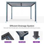 PURPLE LEAF Louvered Pergola w/Light 10' x 12' Aluminum Outdoor Pergola, Adjustable Louvers Roof, Integrated Drainage System 70 Mph High Wind Resistant Small Pergolas for Patio Deck Porch Yard