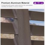 PURPLE LEAF Outdoor 10' × 14' Louvered Pergola with Detachable Louver Walls Patio Adjustable Aluminum Retractable Metal Roof for Deck Backyard Hardtop Gazebo Sun Shade, 1 Short and 1 Long Sides Bronze