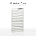 PURPLE LEAF Louvered Pergola 10' x 12' Outdoor White Aluminum Pergola with Fixed Shutter Wall Adjustable Roof Gazebo for Patio Backyard, 1 Long Side and 1 Short Side