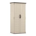 Suncast Vertical Outdoor Storage Shed with All-Weather Construction, Vanilla