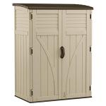 Suncast Outdoor Storage Shed, Water Resistant Resin Vertical Outdoor Storage Cabinet for Patio, Garden Tools, Cushions, & Equipment, Weatherproof Multi-Wall Design, 54 cu. ft., Made in USA