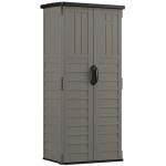 Suncast 22 Cubic Ft. Vertical Resin Outdoor Storage Shed with Lockable Double Doors, Weather-Resistant Multi-Wall Panels, Stoney