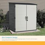 Suncast 106 Cu Ft Extra Large Vertical Outdoor Storage Shed - Resin Shed & Outdoor Storage with Floor and Lockable Double Doors, Weatherproof for Garden Tools, Pool Equipment, & Patio Cushions