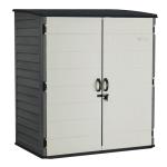 Suncast 106 Cu Ft Extra Large Vertical Outdoor Storage Shed - Resin Shed & Outdoor Storage with Floor and Lockable Double Doors, Weatherproof for Garden Tools, Pool Equipment, & Patio Cushions