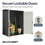 Suncast 106 Cu Ft Extra Large Vertical Outdoor Storage Shed - Resin Shed & Outdoor Storage with Floor and Lockable Double Doors, Weatherproof for Garden Tools, Pool Equipment, & Patio Cushions