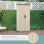 Suncast Vertical Outdoor Storage Shed with All-Weather Construction, Vanilla