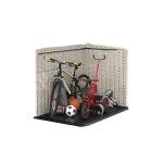 Suncast 5.9 ft. x 3.7 ft Horizontal Stow-Away Storage Shed - Natural Wood-Like Outdoor Storage for Trash Cans and Yard Tools - All-Weather Resin, Hinged Lid, Reinforced Floor - Made in The USA