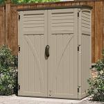 Suncast Outdoor Storage Shed, Water Resistant Resin Vertical Outdoor Storage Cabinet for Patio, Garden Tools, Cushions, & Equipment, Weatherproof Multi-Wall Design, 54 cu. ft., Made in USA