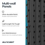 Suncast 106 Cu Ft Extra Large Vertical Outdoor Storage Shed - Resin Shed & Outdoor Storage with Floor and Lockable Double Doors, Weatherproof for Garden Tools, Pool Equipment, & Patio Cushions