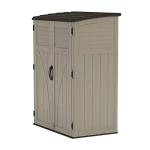 Suncast Outdoor Storage Shed, Water Resistant Resin Vertical Outdoor Storage Cabinet for Patio, Garden Tools, Cushions, & Equipment, Weatherproof Multi-Wall Design, 54 cu. ft., Made in USA