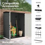 Suncast 106 Cu Ft Extra Large Vertical Outdoor Storage Shed - Resin Shed & Outdoor Storage with Floor and Lockable Double Doors, Weatherproof for Garden Tools, Pool Equipment, & Patio Cushions