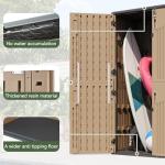 Aoxun Outdoor Storage Shed with Floor, 64 Cu.Ft Large Outdoor Storage Cabinet, Waterproof Vertical Resin Shed for Garden Tools, Pool Equipment, Brown