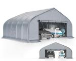 AMERLIFE 22.5 x 20 FT Enclosed Carport, Heavy Duty Garage with Waterproof Cover, UV Protection & Wind Resistant, Portable Carport for 2 Car, Boat Shelter & Farm Outdoor Storage, Silver