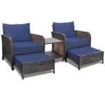 5-Piece Patio Conversation Set with Cushions