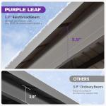 PURPLE LEAF 10' x 14' Outdoor Hardtop Gazebo, Champagne Aluminum Frame with Galvanized Steel Double Roof, Curtains and Netting for Patio Lawn and Garden