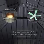 PURPLE LEAF 10' X 14' Permanent Hardtop Gazebo Aluminum Gazebo with Galvanized Steel Double Roof for Patio Lawn and Garden, Curtains and Netting Included, Grey