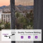 PURPLE LEAF 10' X 14' Hardtop Gazebo Outdoor Wood Grain Aluminum Frame Galvanized Steel Double Roof Gazebos with Netting and Curtains for Patio Deck Backyard Garden